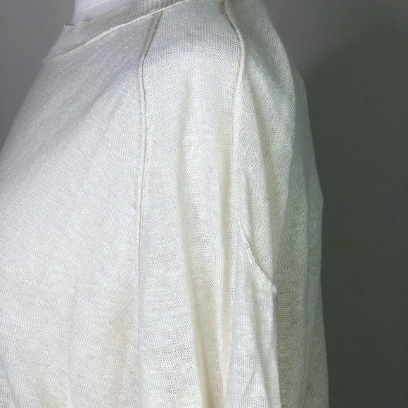 INHABIT cream linen crew neck light weight sweater - Picture 8 of 15